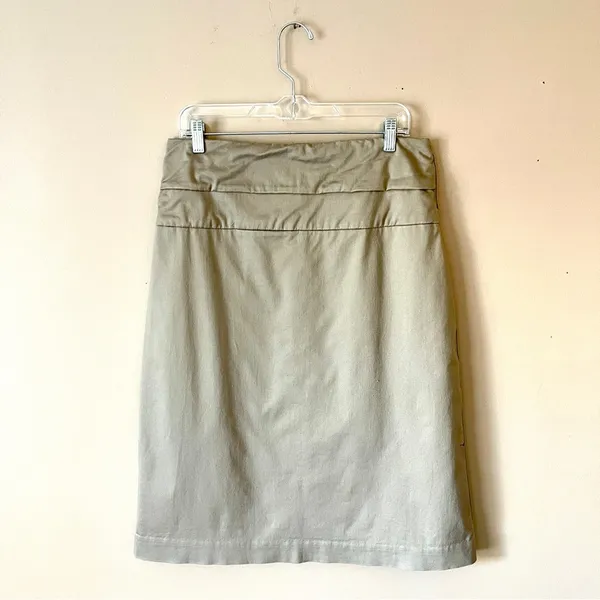WORTHINGTON | Tan Khaki A-line Midi Skirt Sz 12 - Image 2