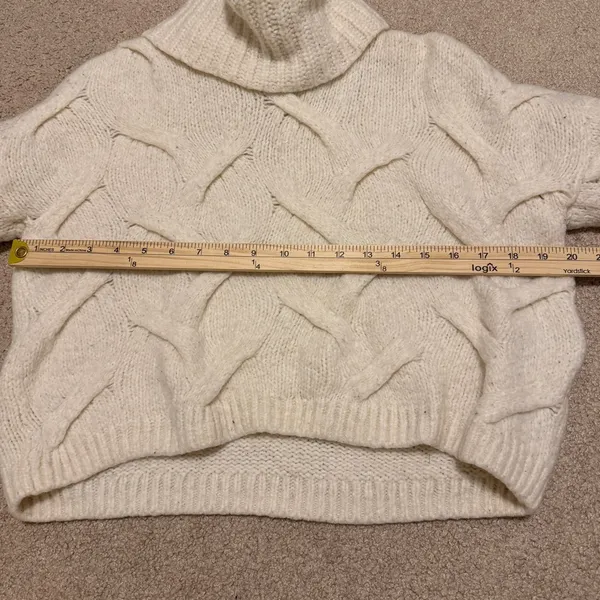 Madewell Somervell Modern Cable knit Turtleneck Sweater Size XS wool Oversized - Image 8