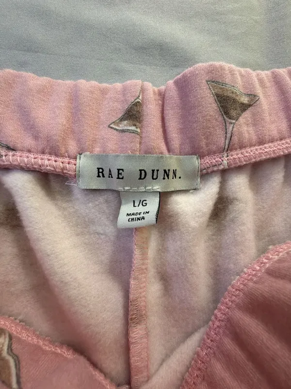 Rae Dunn Pink Martini All Over Print Pajama Lounge Pants Size Large L - Image 3