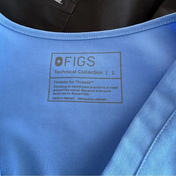 Figs Casma Three Pocket Scrub Top Size L Ceil Blue Hospital Uniform Nurse - Image 10