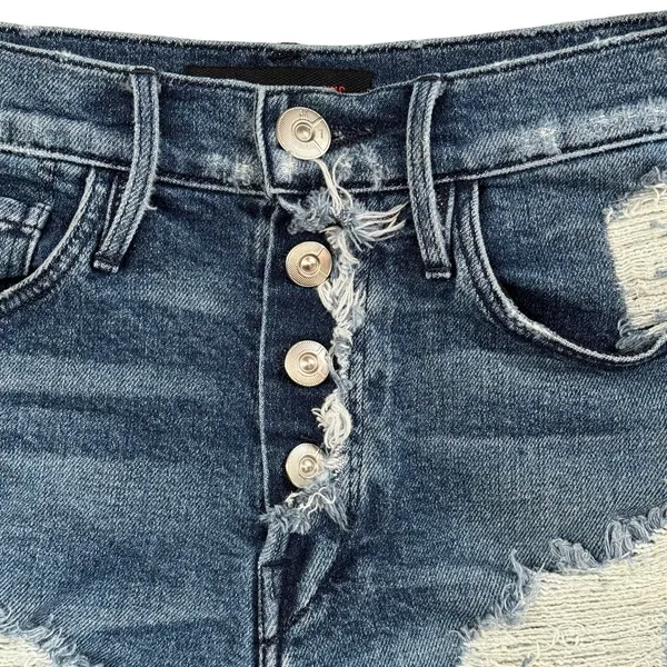 3x1 NYC SZ 27 Shelter Cut-Off Liberty Jean Shorts Button-Fly Frayed Distressed - Image 3