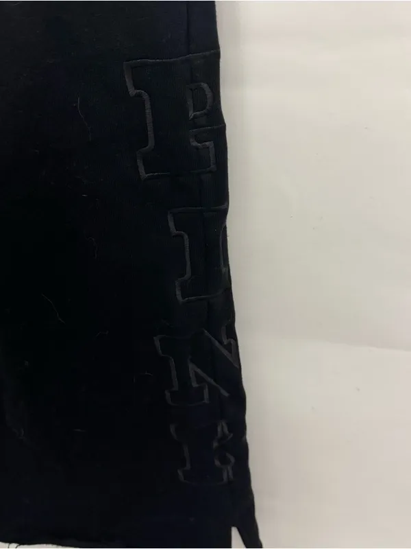 Victoria’s Secret PINK boyfriend oversized black embroidered sweatpants large - Image 3