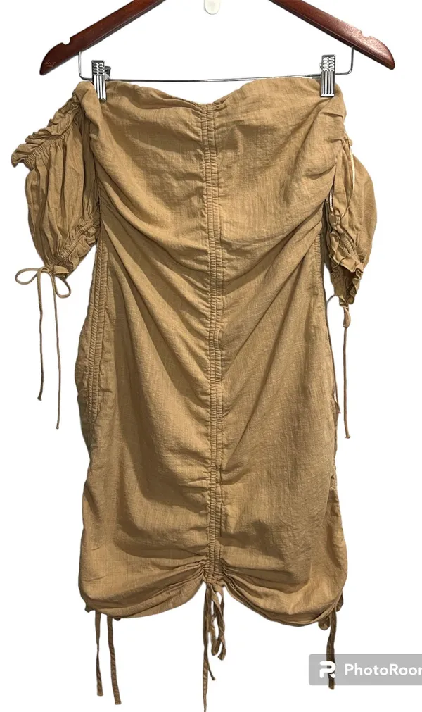 12th Tribe Ruched Dress With Cap Sleeves - Image 2