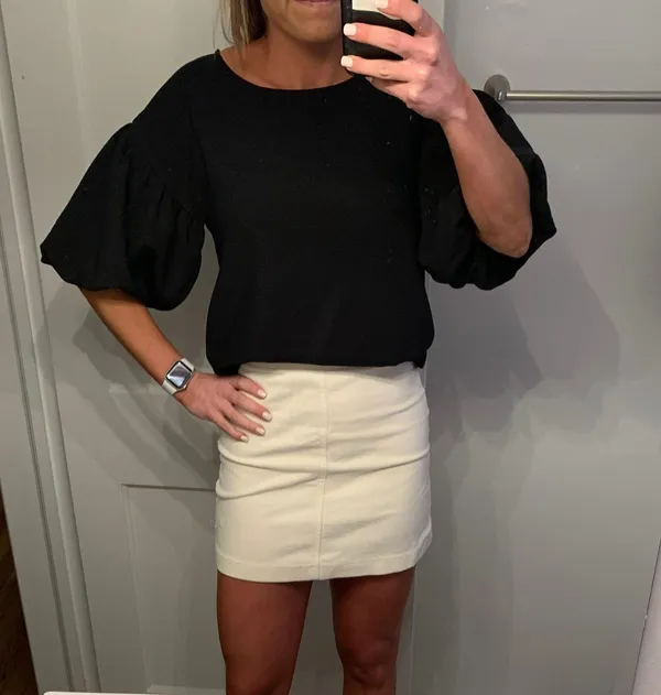 TCEC Black Puff Sleeve Top - Image 2