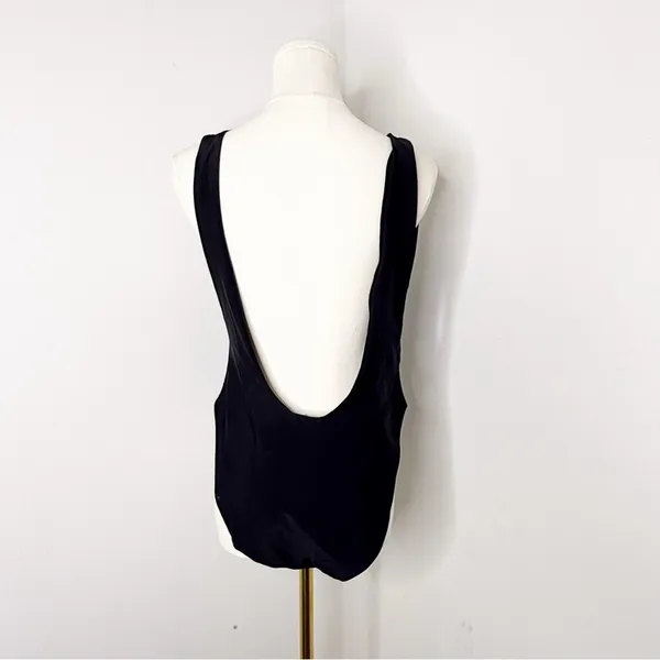 Aerie Black Scoop Neck Low Back One Piece Swimsuit Marlot Size XL - Image 6