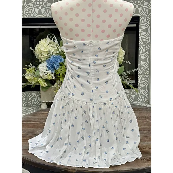 PRINCESS POLLY “Bette” Strapless Mini Dress - White/Blue Floral - Sz 10 - NWT - Image 13