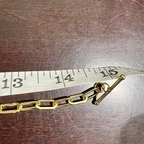 Loren Stewart x Curateur Gold Paperclip Chain Toggle Necklace 15" or Bracelet - Image 6