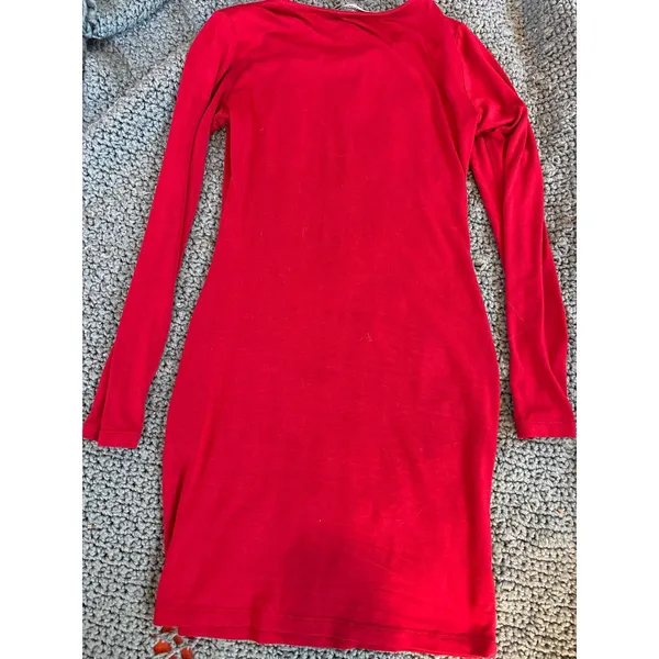 Lulus Red Long Sleeve Bodycon Mini Dress D11947HRL Size Small - Image 7