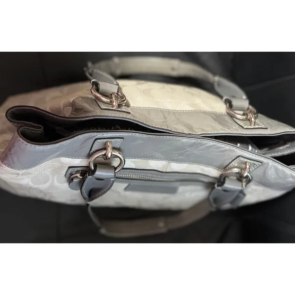 Coach Brooke Jacquard Satchel/Handbag Gray Silver Est 1941 L 10752 - F15533 - Image 5
