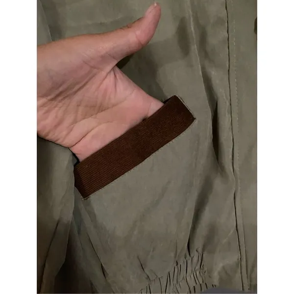 Mine Corduroy Patched Windbreaker Bomber Jacket Size Medium Green - Image 4