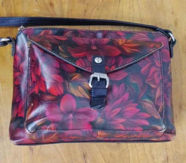 Patricia Nash Floral Leather Crossbody Purse - Image 11