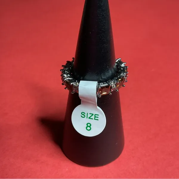 Bomb Party RBP8242 “Luck Be A Lady” Cubic Zirconia on Hematite Size 8 Ring NWT - Image 3
