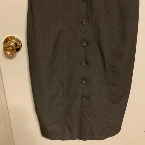 Women's Pencil Stretchy Full Buttoned Dress Gray Sz 8 - Image 3