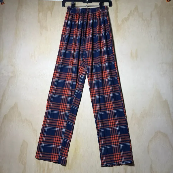 NFL Chicago Bears Plaid Pajama XS Orange‎ Blue Sleepwear Lounge - Image 2