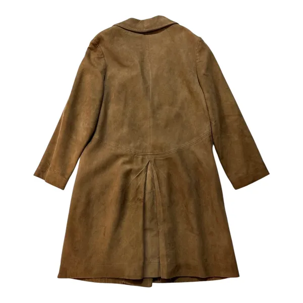 Vintage 60’s Leather Jacket Coat Brown Small Suede Leather Buttons Lined Collar - Image 3