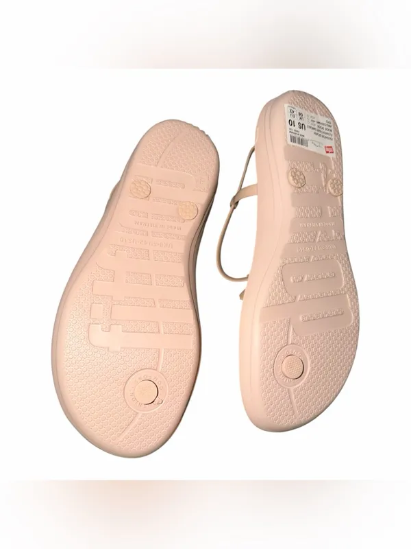 NEW FitFlop Splash Flower T-Strap Sandal 10 M, NUDE ROSE - Image 8