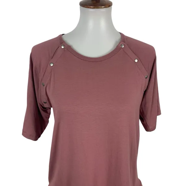 ASOS Top 2 Short Sleeve Small Pink Twofer Layered Casual Minimalist Chic - Image 2