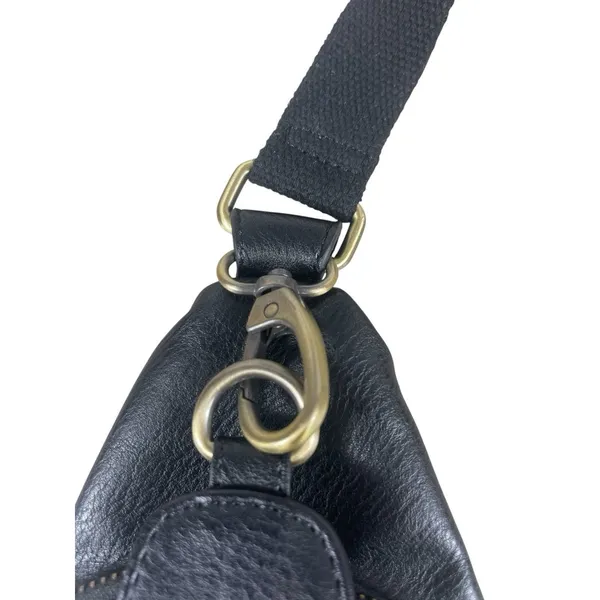 Antik Kraft Black Leather Sling Backpack Crossbody Bag Convertible Travel Purse - Image 6