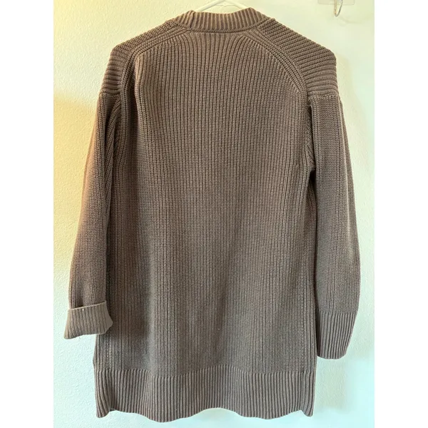 Max&Mia Brown Cotton Shaker Stitch Open Front Cardigan Sweater XS9216USI0M Small - Image 4