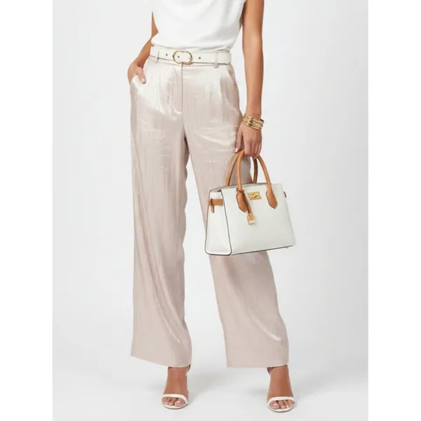 H&M Tan Shiny Metallic Trouser Pants 4 NEW - Image 6