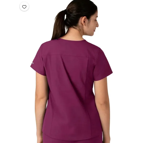 Carhartt Modern Fit Scrub Top Womens Large Purple HCA Florida Healthcare V-Neck - Image 4