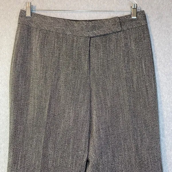 White House Black Market Flare Pants Women's 12R Gray Herringbone Contour Career - Image 3