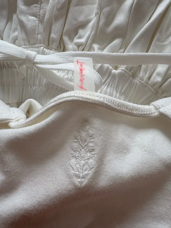 Free People Movement Prima Tiered Shortie Romper White Small - Image 4