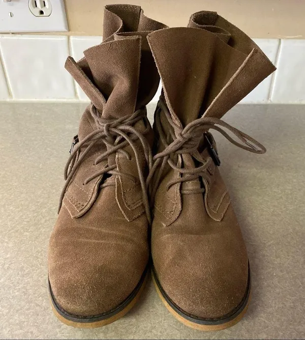 Carlos Santana Brown Suede Leather Vicksburg Slouchy Coastal Cowgirl Chunky Comb… - Image 6