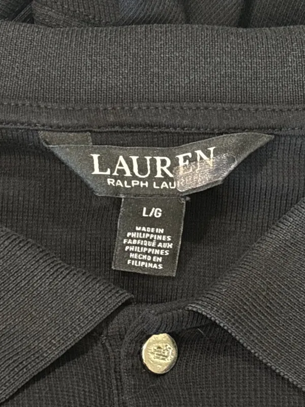Lauren Ralph Lauren Lillianna Dress in Black Large Womens Midi Knit Ribbed Polo - Image 10