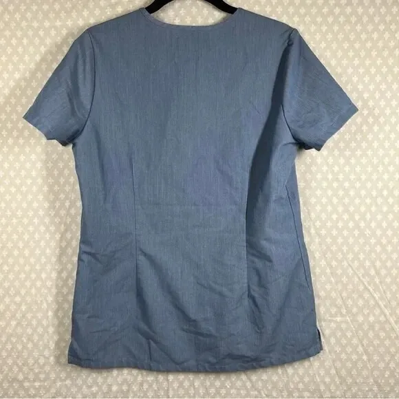 Figs Blue Casma‎ Short Sleeve V Neck Scrub Top - Image 6