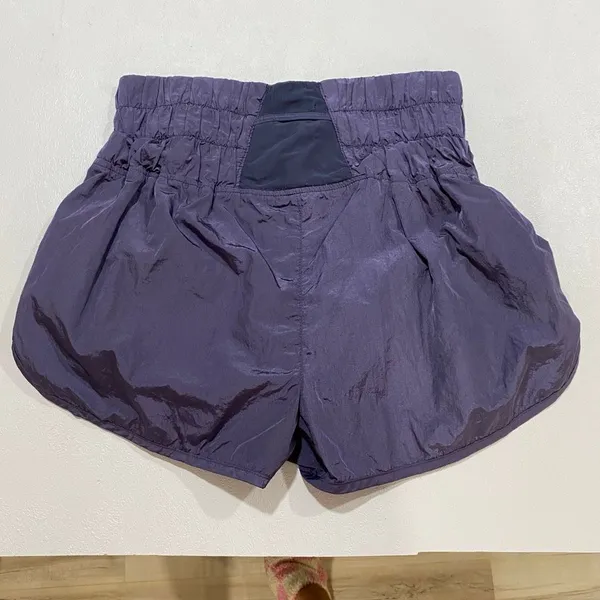 Free People FP Movement Purple Smocked Running Shorts M High Rise Athletic - Image 3