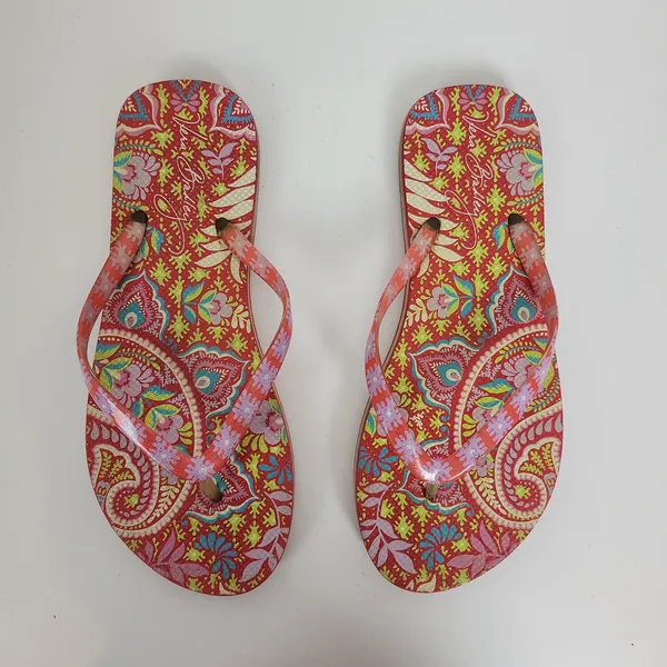 Vera Bradley Paisley in Paradise Womens Flip Flops Size 9 Pink Slip-On Summer - Image 5