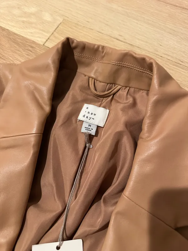 a new day Faux Leather Blazer in Tan - Image 3