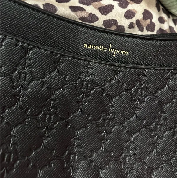 Nanette Lepore black purse with textured pattern - Image 2