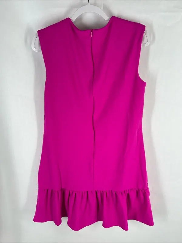 Maia Bright Pink Ruffle Hem Sleeveless Dress Size 6 - Image 8