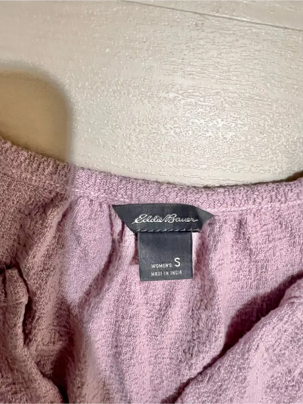Eddie Bauer Women Small Mauve Pink Textured Knit Tank Top Minimalist Chic - Image 3