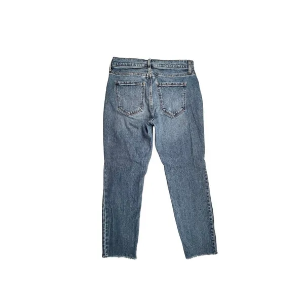 Old Navy Boyfriend Mid-Rise Distressed Jeans Women's Size 2 Raw Hem - Image 4