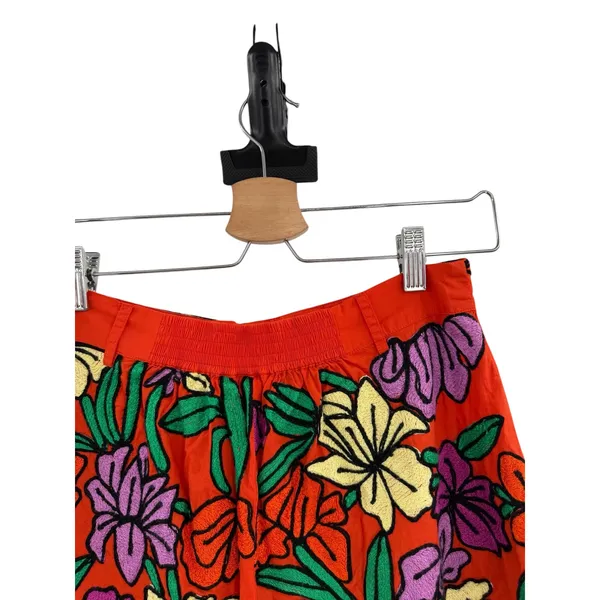 Roller Rabbit Jorales Sierra Embroidered Floral Shorts Red Orange Small NWT‎ - Image 4