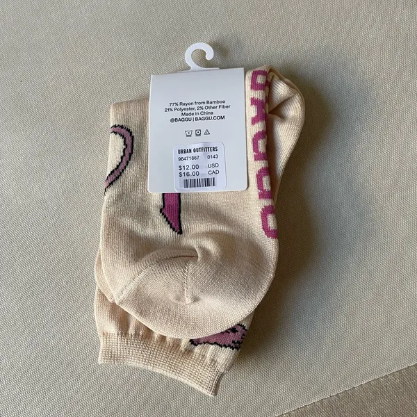 BAGGU Pink Bow Crew Sock - Image 3
