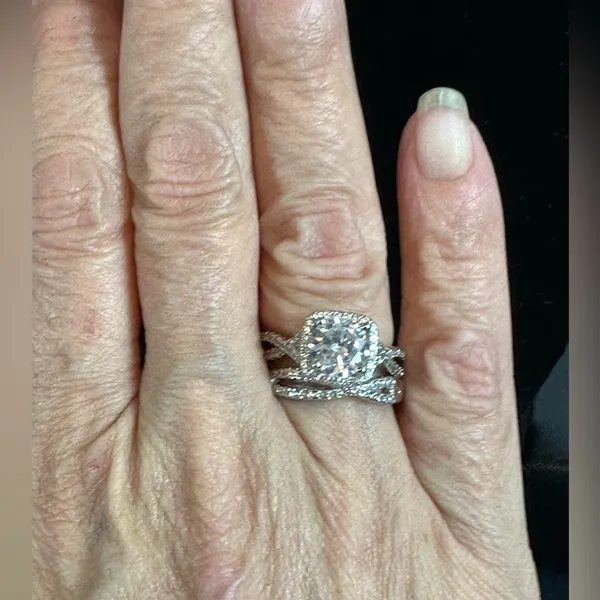 Love Eternity Set 2pc Cubic Zirconia Braided Double Band size 9 - Image 8