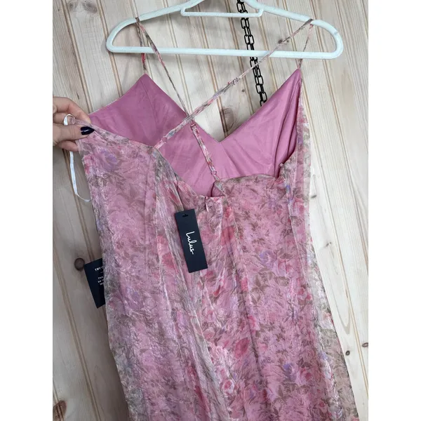 NWT Lulus Forever Dreamy Pink Floral Organza Backless Maxi Dress Gala Party XL - Image 7