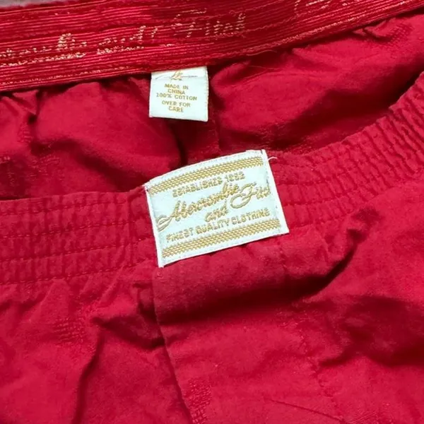 Abercrombie & Fitch Y2K 2000s Vintage Micro Mini Low Rise Booty Bimbo Red Shorts Trendy Elastic Waist PJ Pajama Lounge Boxer Pyjama Hot Pants #Preppy #Summer #Cottagecore #Fairy Bloquette #Summer Sz M Measurement in pics - Image 2