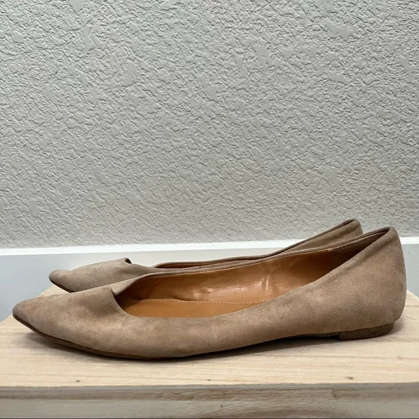 J. Crew Light Brown Leather‎ Pointed Toe Flats 7.5 - Image 5