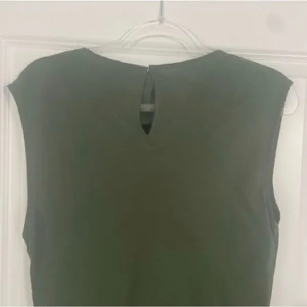 NWT ASOS Design Cowl Neck Hitched Hem Cupro Mini Dress Dark Green Size 10 - Image 12