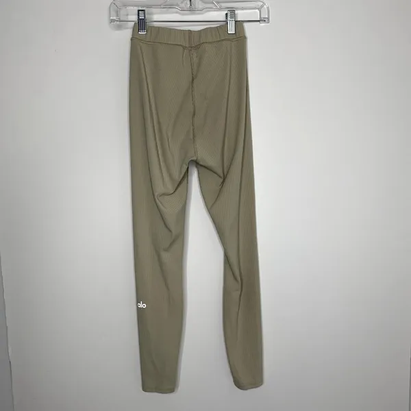 Alo Ribbed High Waist 7/8 Blissful Legging Womens Gravel Size XXS - Image 10