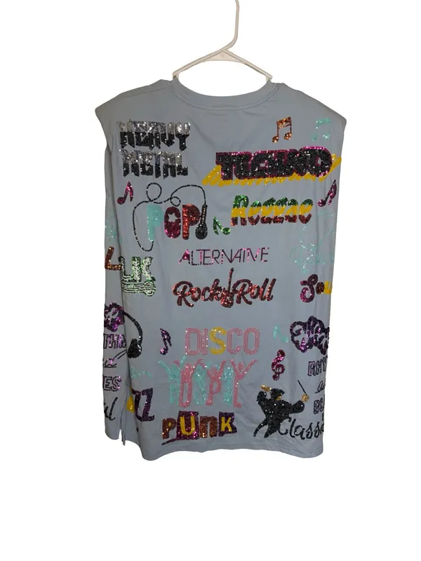 ✨ Queen of Sparkles Music Genre Sequin Sleeveless‎ Mini Dress XS ✨ - Image 5