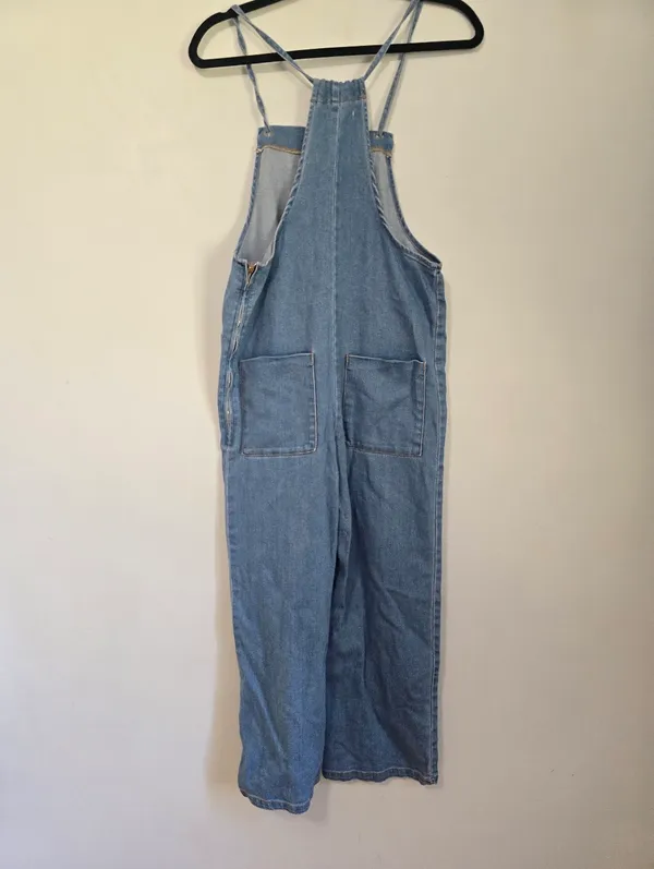 Maje Pinaro Tie shoulder Denim Light Blue Overalls. - Image 5