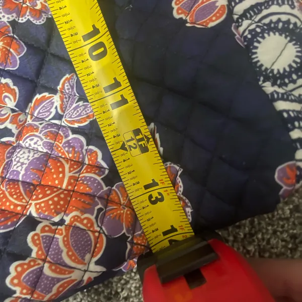Avon Blue and Orange Floral Quilted Polyester Tote Bag - Image 9