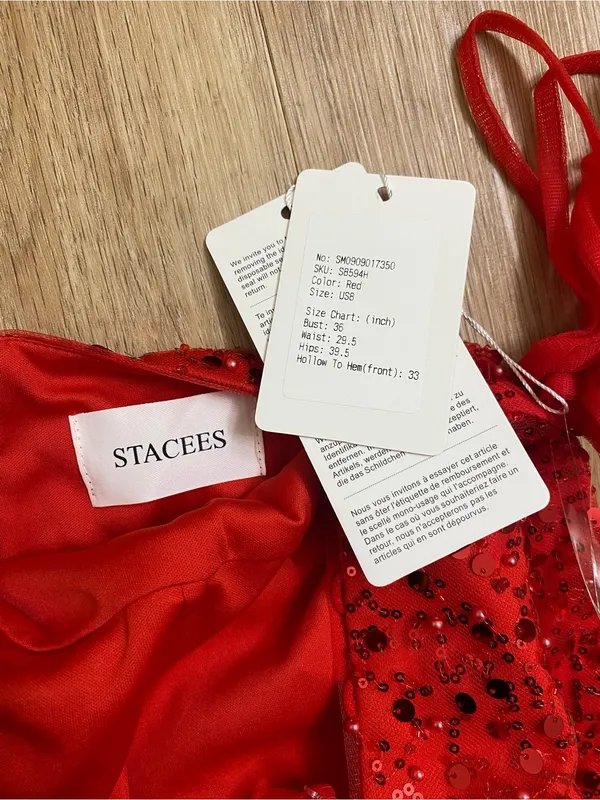 STACEES Red Sequin Spaghetti - Image 5