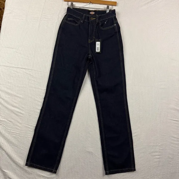Dickies Womens High Waisted Straight Leg Indigo Denim Jeans FPR36NB Size 25R - Image 2